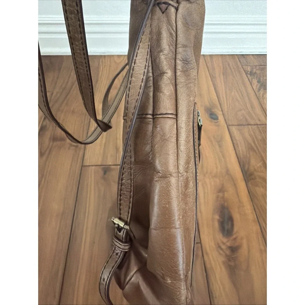 Hobo Int Merrin Convertible Backpack Bag Caramel Vtg Leather Broken In Boho